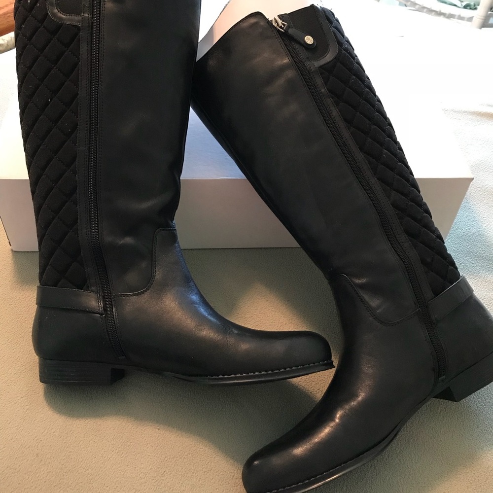 Leather riding boots (wide calf)